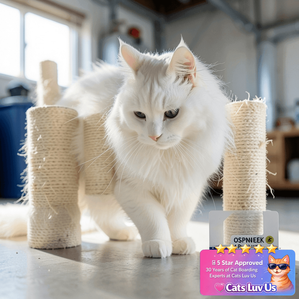 OSPNIEEK 4 Pack 15.7" M8 Cat Scratching Post Replacement with cat - professional product lifestyle photo