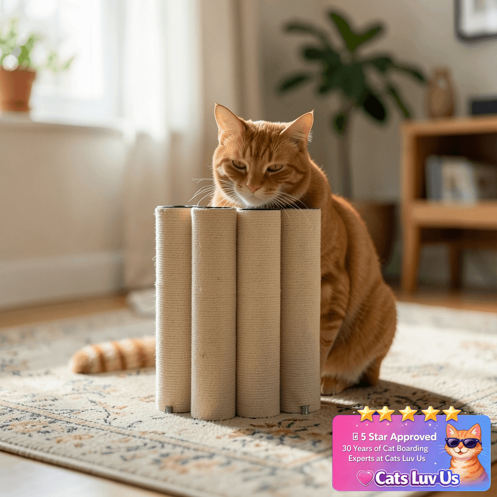 PETUOL 4 PCS M8 Cat Scratching Post Replacement with cat - professional product lifestyle photo