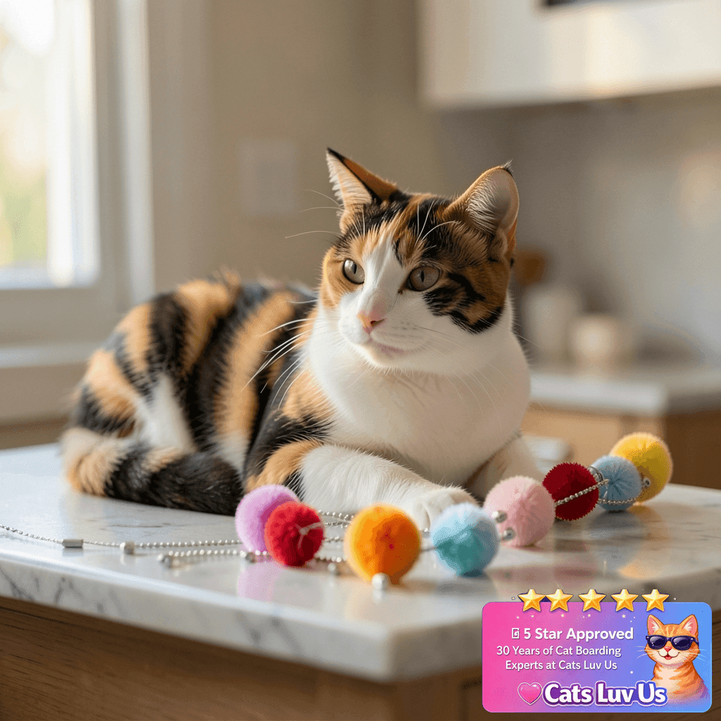 Soulchen 10 Pcs Cat Spring Toy Colorful Spring Ball with cat - professional product lifestyle photo