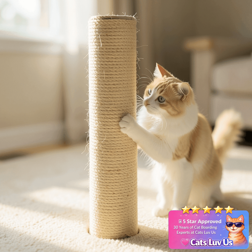 Czoynife Cat Scratching Post Replacement Pole with cat - professional product lifestyle photo