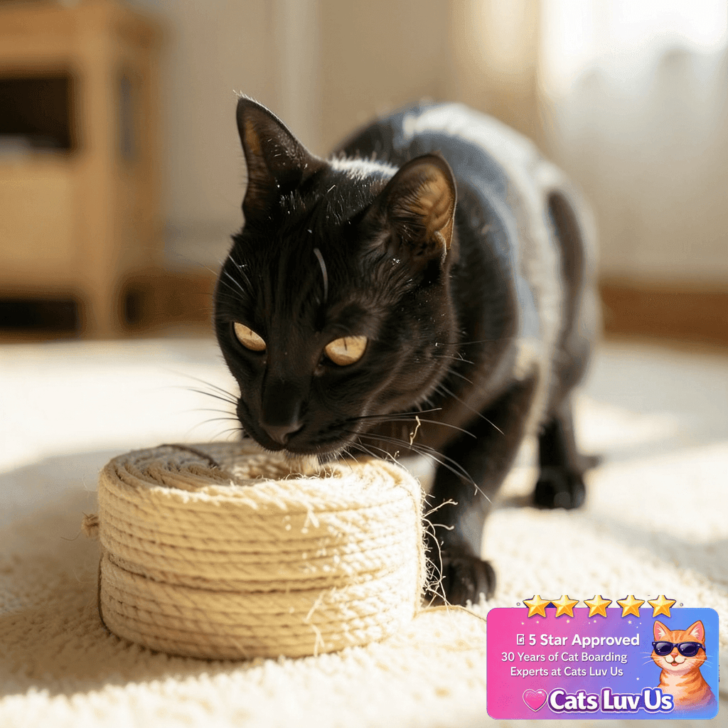 Cat Sisal Rope 164-Feet 4mm for Scratcher Repair and Replace with cat - professional product lifestyle photo