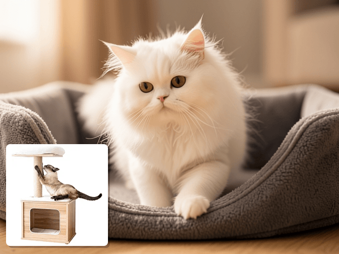 Cat owner reviewing narrow cat tree for small spaces options for their pet in 2026