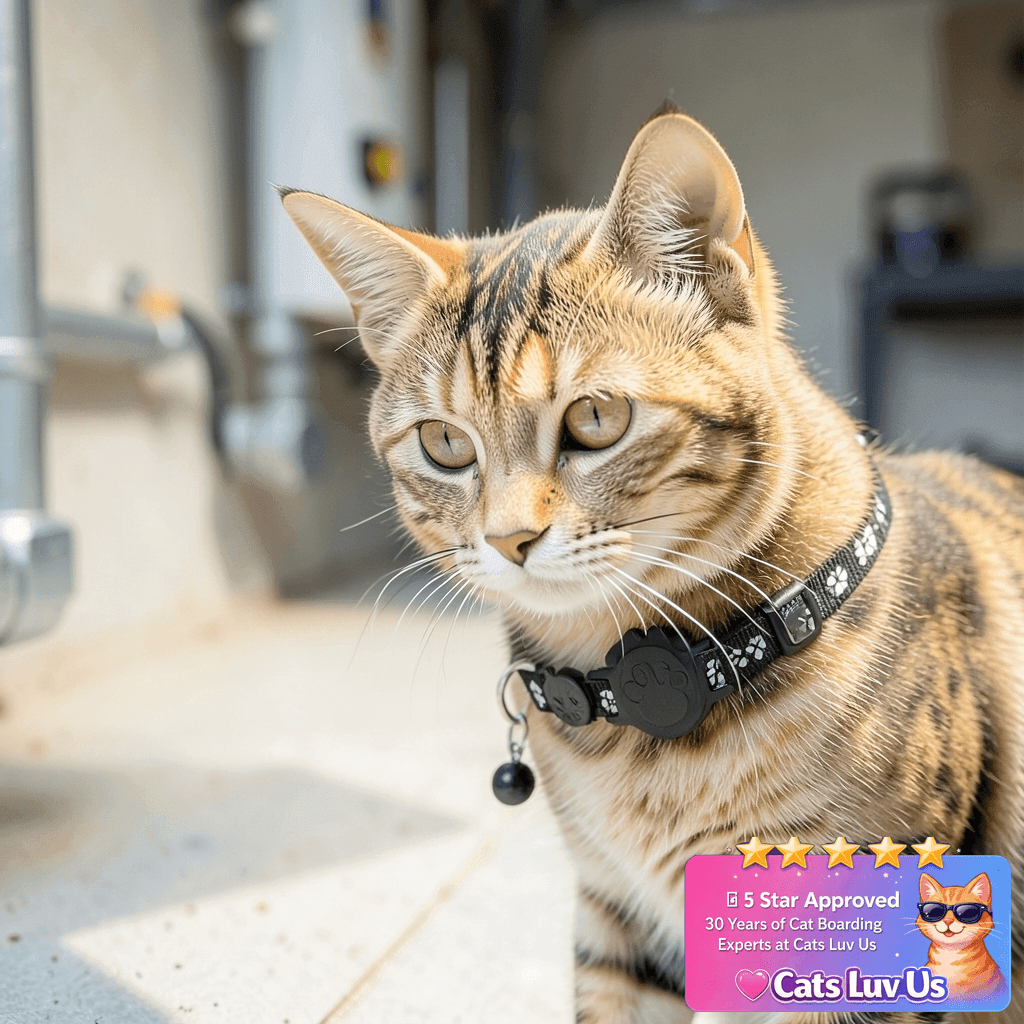 Cat Tracker GPS Collar for Cats Electronic Pet Locator with cat - professional product lifestyle photo