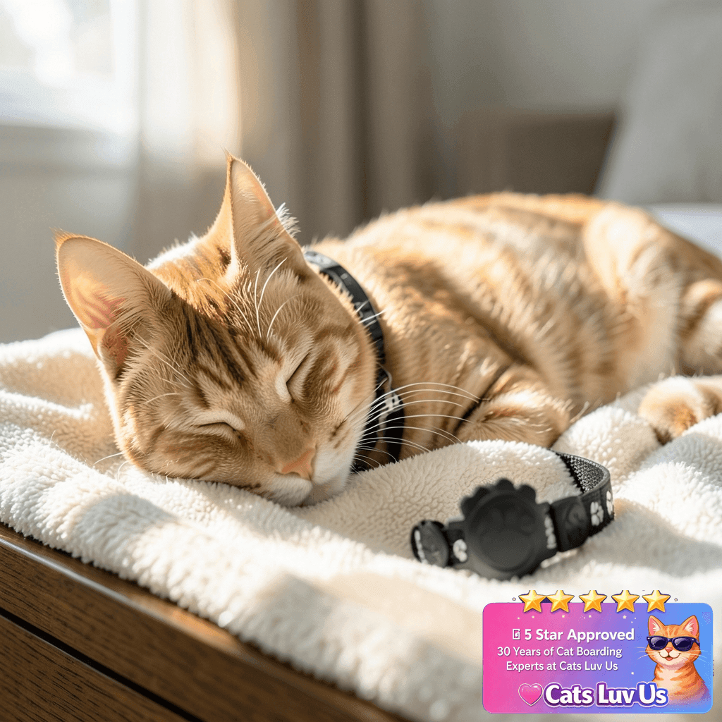 Cat Tracker GPS Collar for Cats Electronic Pet Locator with cat - professional product lifestyle photo