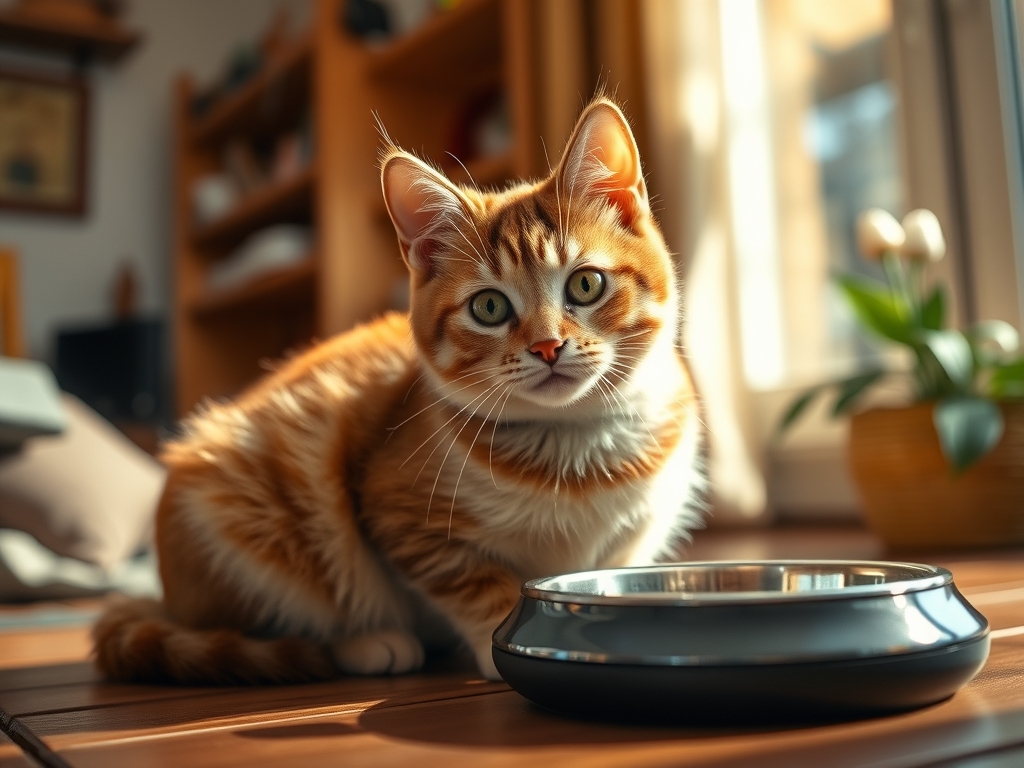 Cat owner reviewing best gps smart feeding bowl for cats options for their pet in 2026