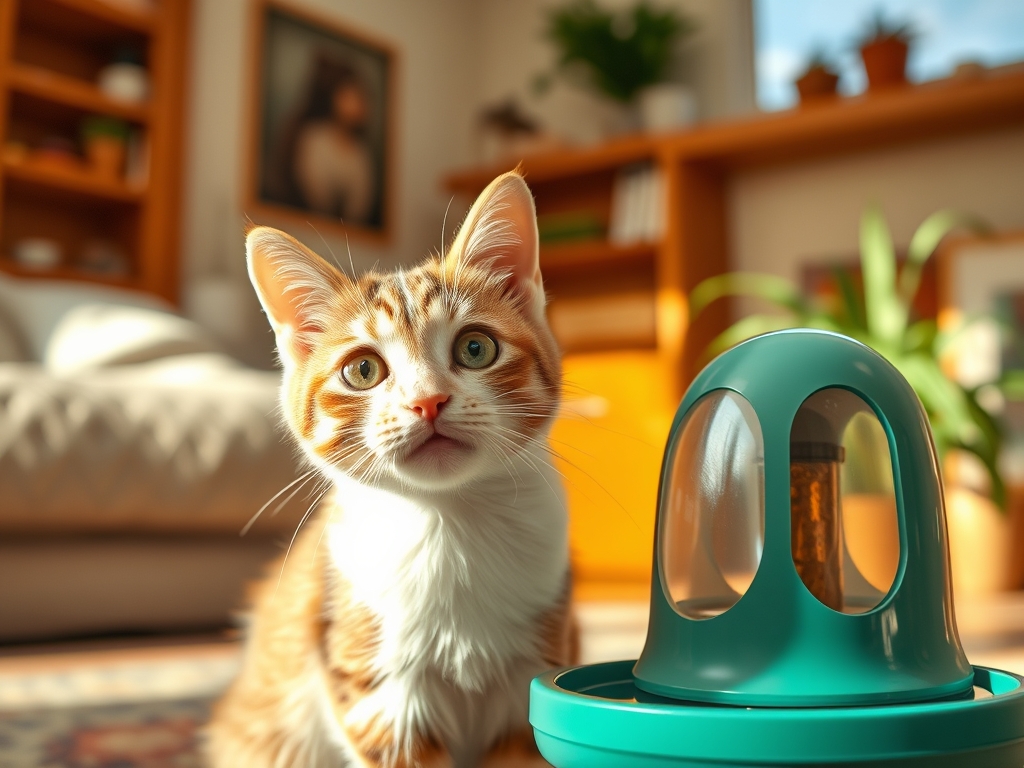 Cat owner reviewing troubleshooting gps cat feeder issues options for their pet in 2026