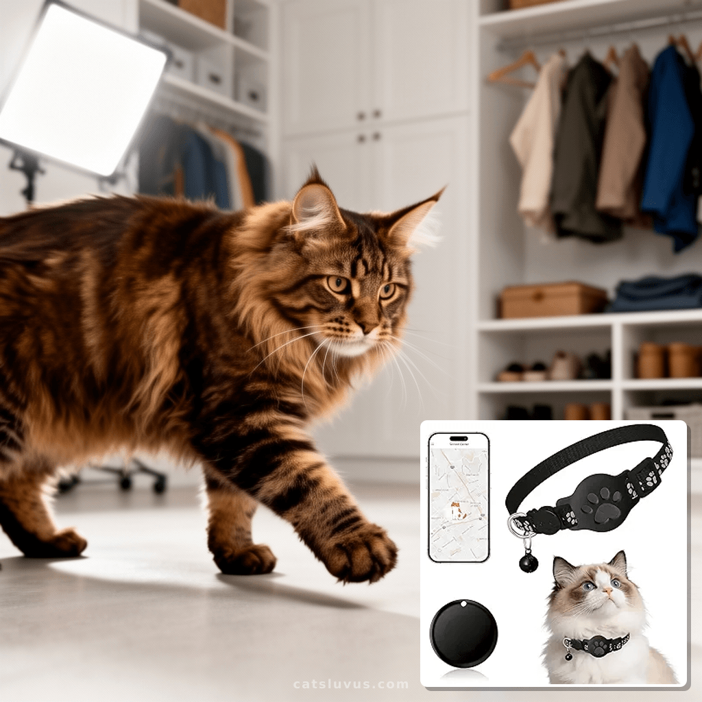 Pet Tracker with cat - professional product lifestyle photo