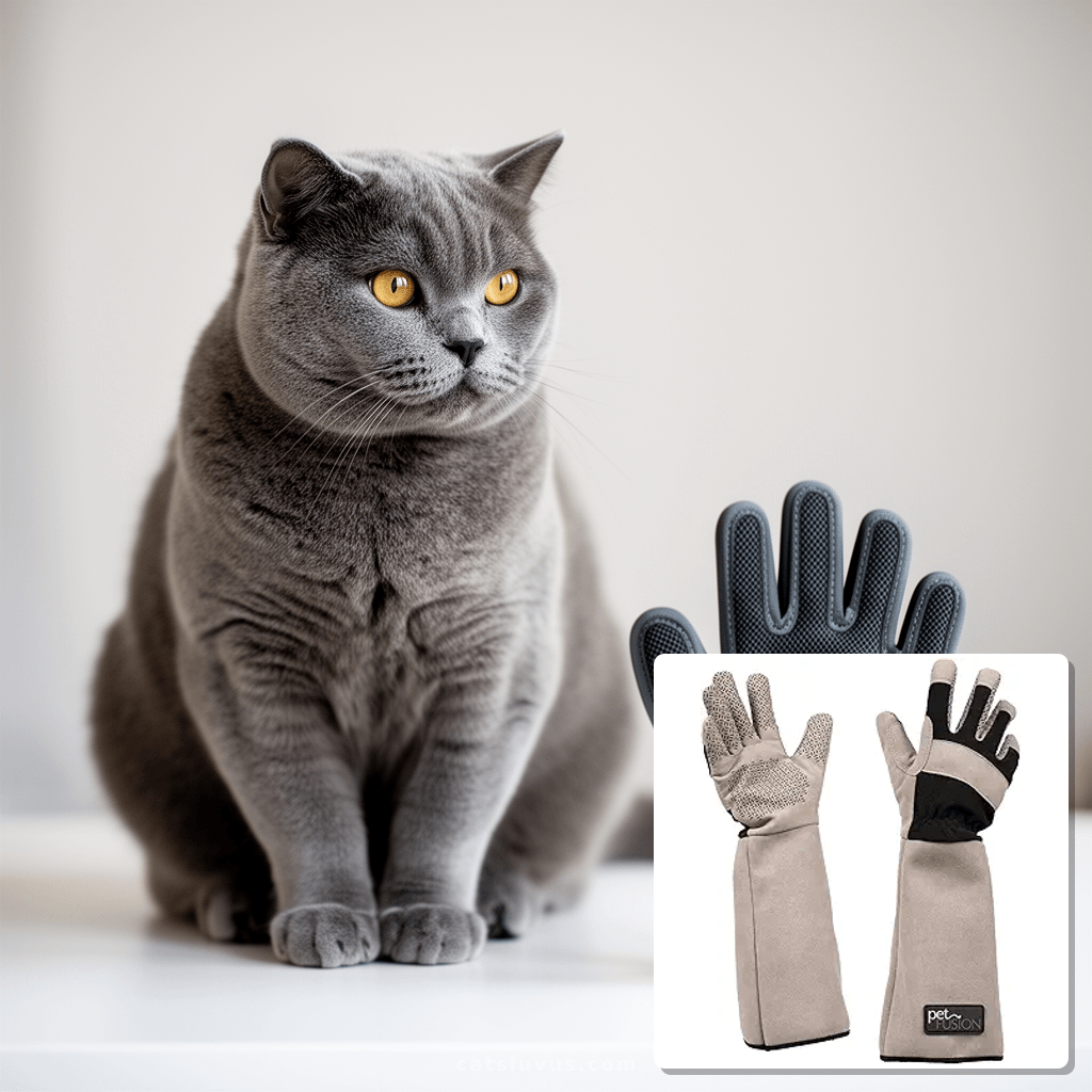 PetFusion Multipurpose Pet Glove for Grooming with cat - professional product lifestyle photo