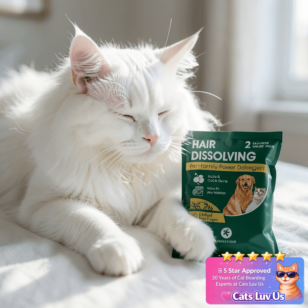 Seedshub Pet Hair Remover for Laundry - Hair Dissolving with cat - professional product lifestyle photo