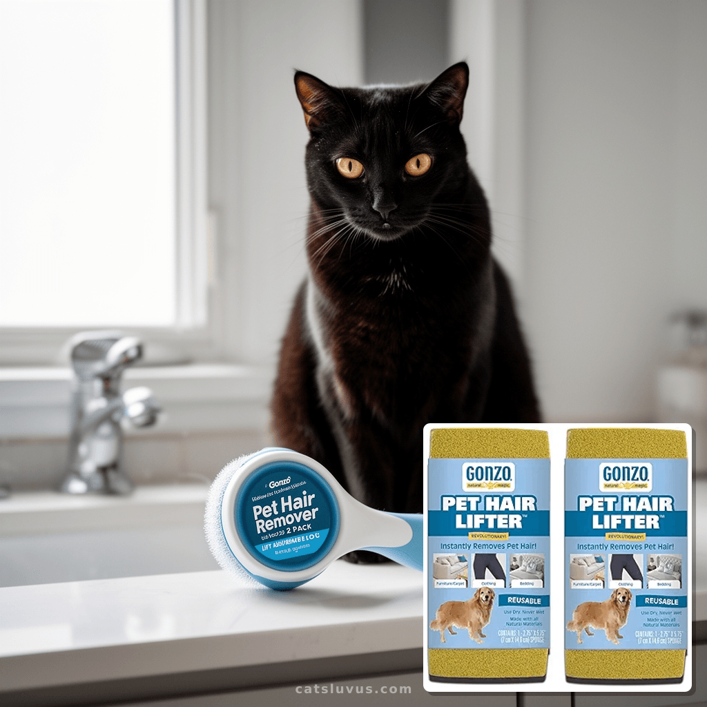 Gonzo Pet Hair Remover - 2 Pack - Lift and Remove Dog with cat - professional product lifestyle photo