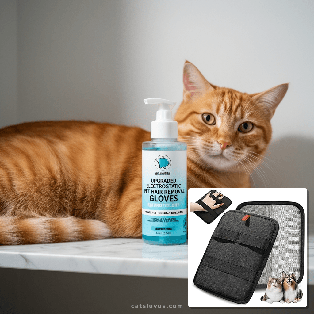 2026 Upgraded Electrostatic Pet Hair Removal Glove for Dogs  with cat - professional product lifestyle photo