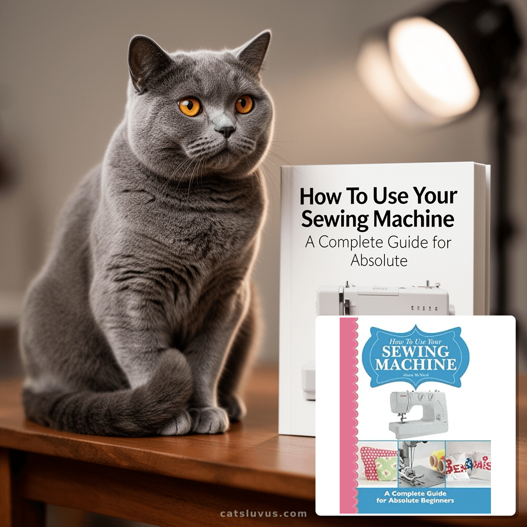 How To Use Your Sewing Machine: A Complete Guide for Absolut with cat - professional product lifestyle photo