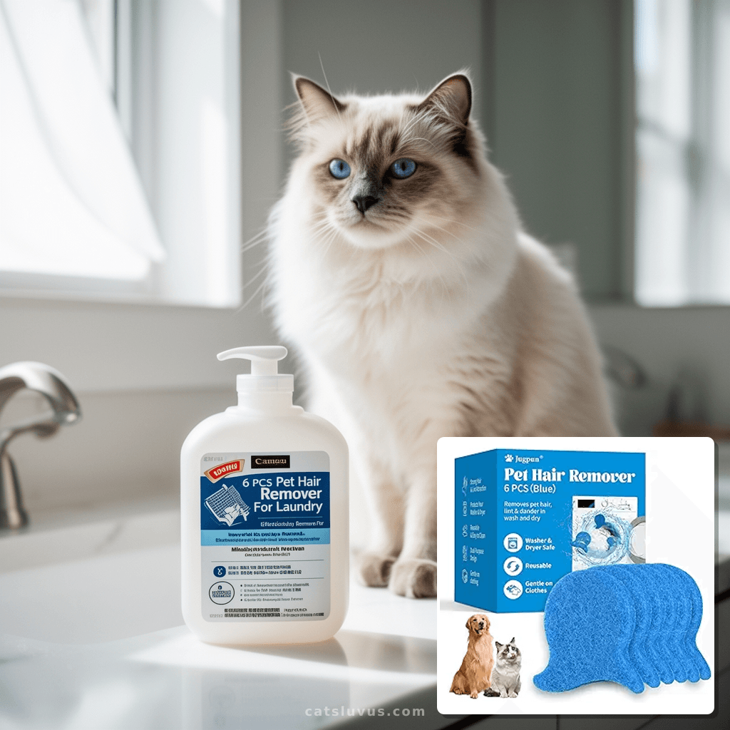 6 PCS Pet Hair Remover for Laundry – Effectively Removes Fur with cat - professional product lifestyle photo