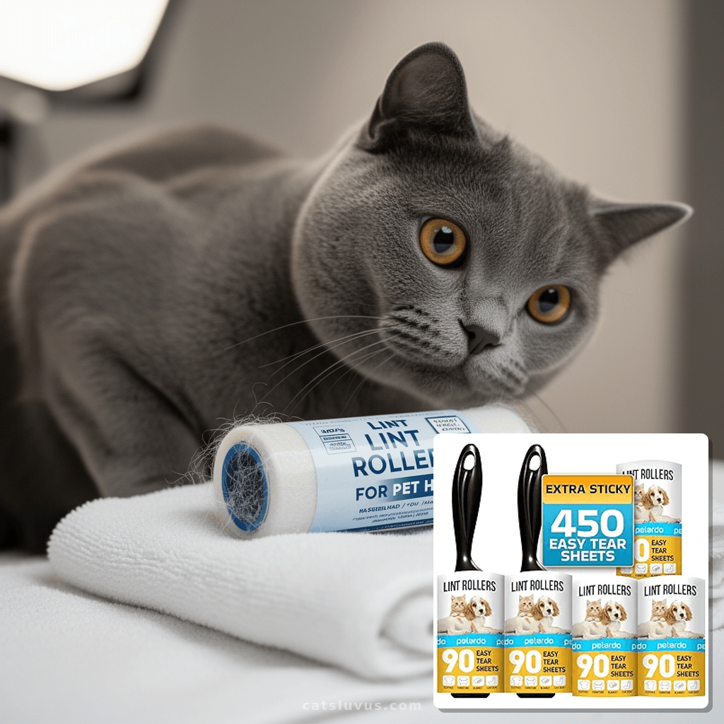 Lint Rollers for Pet Hair with cat - professional product lifestyle photo