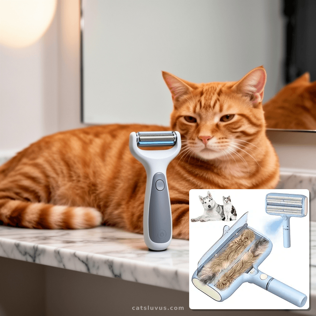 Pet Hair Removal Tool: New Upgraded Pet Hair Remover with with cat - professional product lifestyle photo