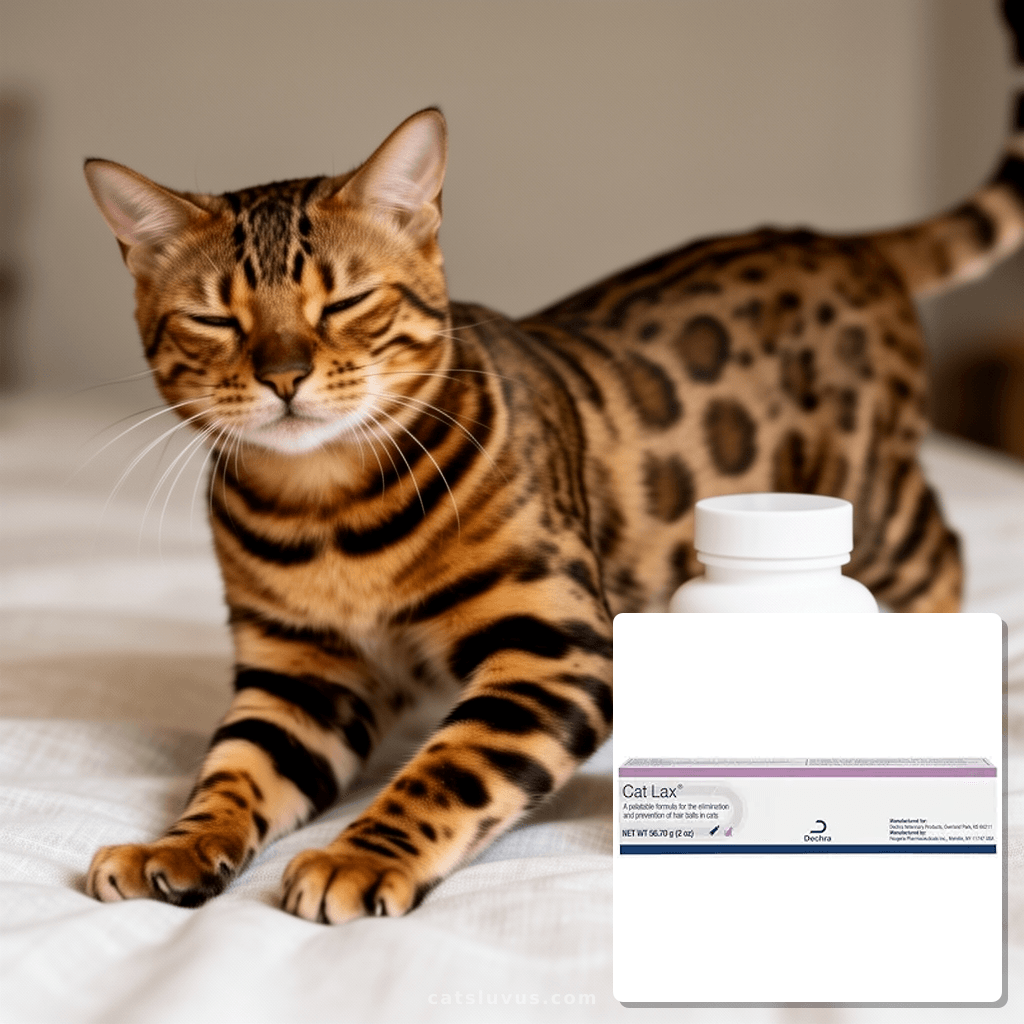 CatLax for Hairball Elimination and Prevention in Cats with cat - professional product lifestyle photo
