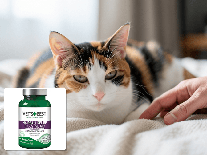 Cat owner reviewing natural hairball remedy paste for kittens options for their pet in 2026