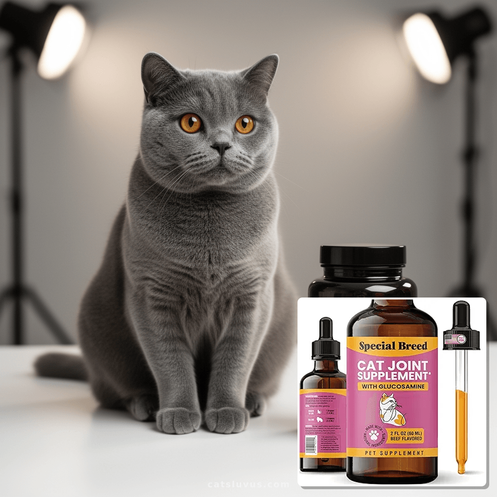 Special Breed Cat Joint Supplement with cat - professional product lifestyle photo