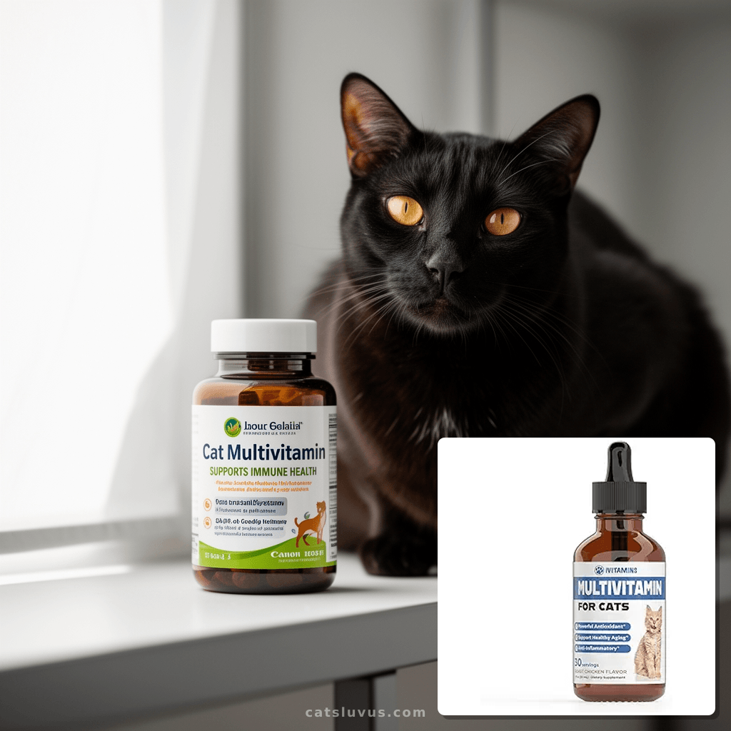 Cat Multivitamin - Supports Immune Health with cat - professional product lifestyle photo