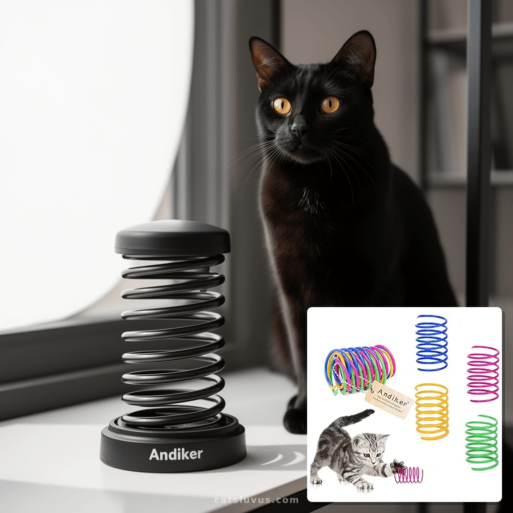 Andiker Interactive Cat Spiral Creative Spring Toy to Kill T with cat - professional product lifestyle photo