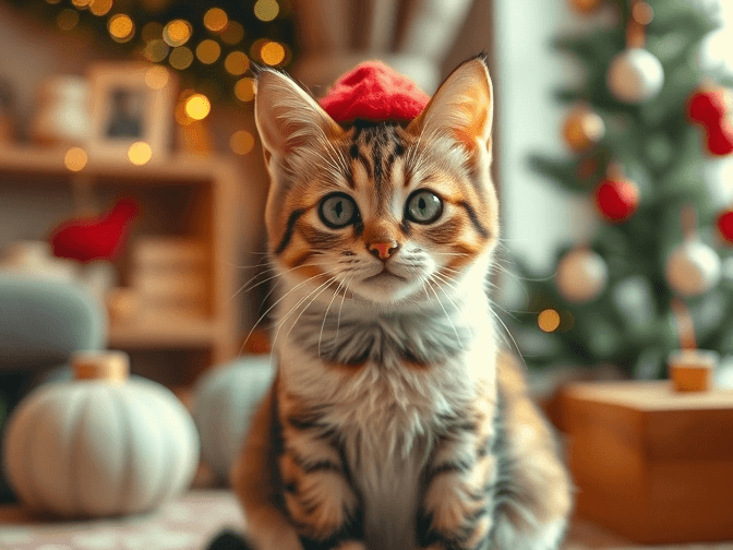 Cat owner reviewing cat holiday & seasonal products for indoor cats options for their pet in 2026