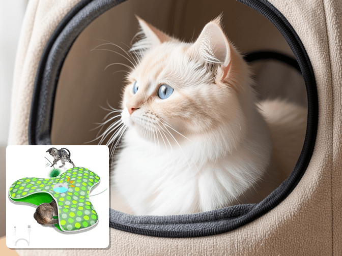 Cat owner reviewing best cat enrichment for indoor cats options for their pet in 2026