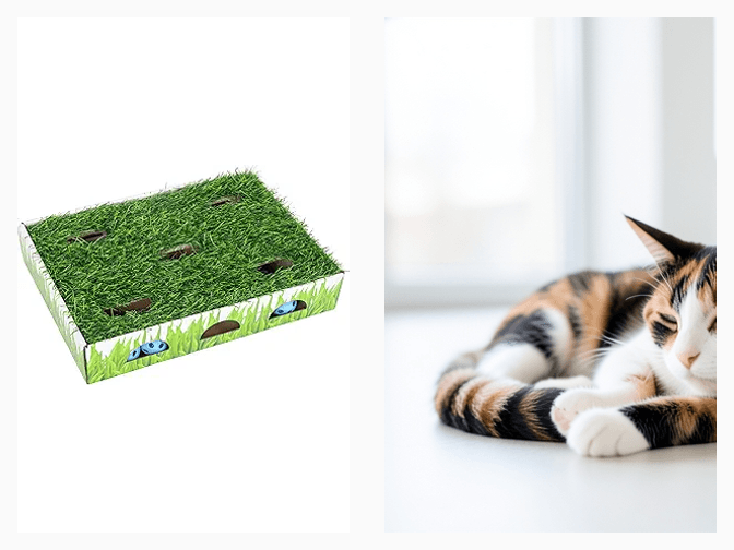 Cat owner reviewing cat indoor enrichment centers for kittens options for their pet in 2026