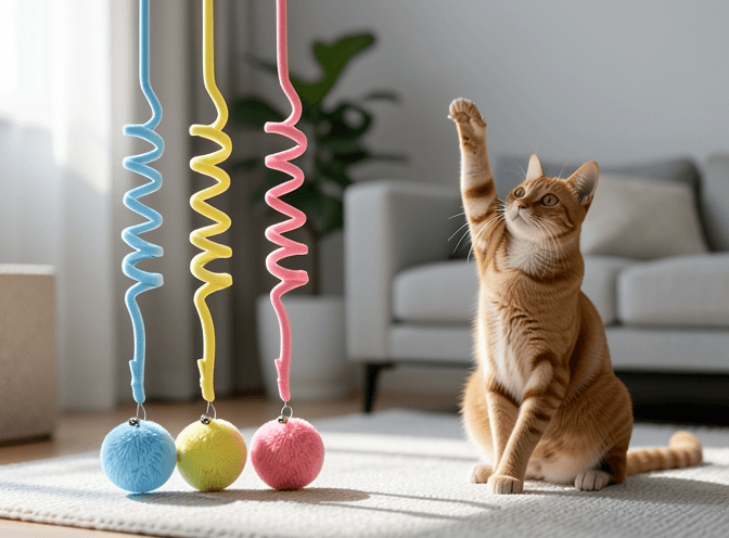 Cat owner reviewing best cat enrichment for indoor cats options for their pet in 2026