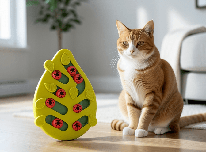 Cat owner reviewing cat enrichment for indoor cats comparison options for their pet in 2026