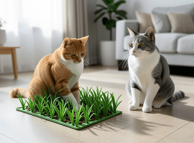 Cat owner reviewing cat enrichment for indoor cats for indoor cats options for their pet in 2026