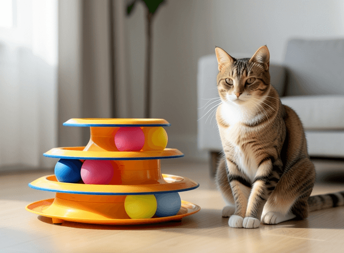 Cat owner reviewing top cat enrichment for indoor cats reviews options for their pet in 2026