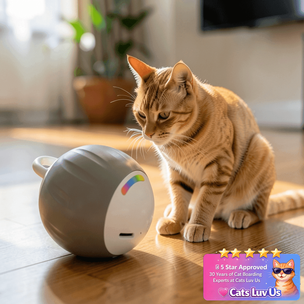 Interactive Cat Toy for Indoor SmartEst Toys-Automatic with cat - professional product lifestyle photo