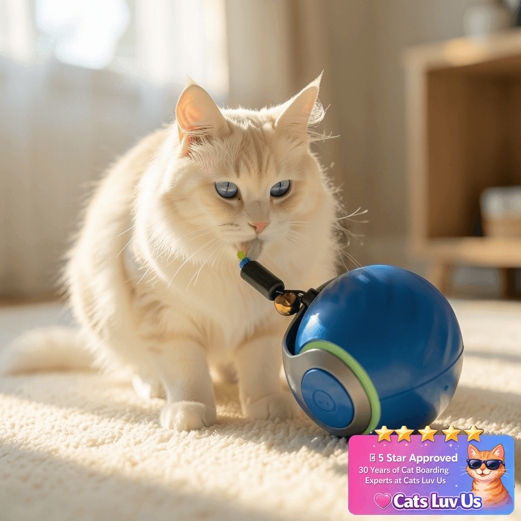 BABORUI Interactive Cat Toy Ball - Automatic Interactive Cat with cat - professional product lifestyle photo