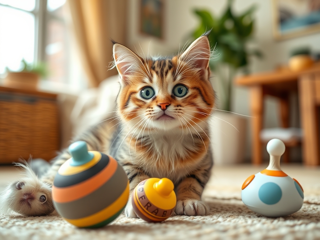 cat toys with spinning action - cat interactive toys guide hero image