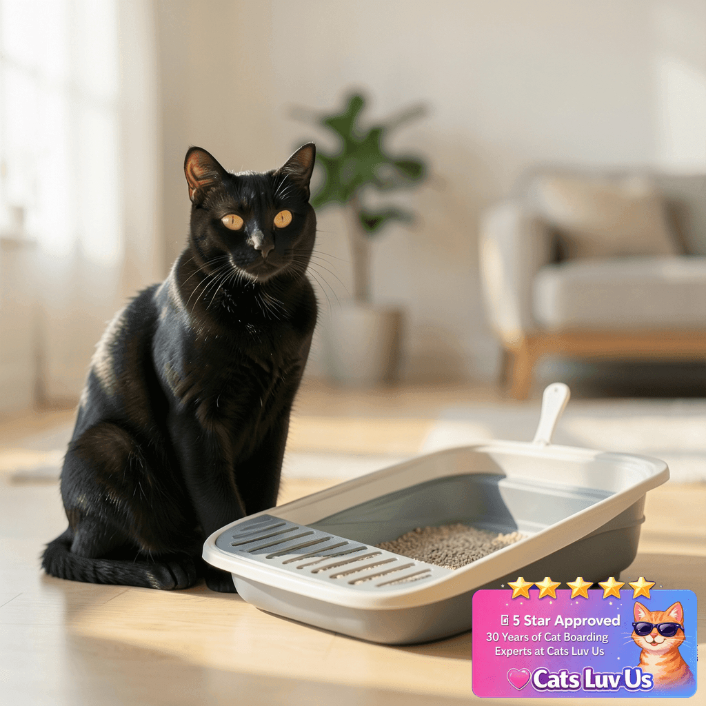 chuyouan Collapsible Kitten Litter Box with cat - professional product lifestyle photo