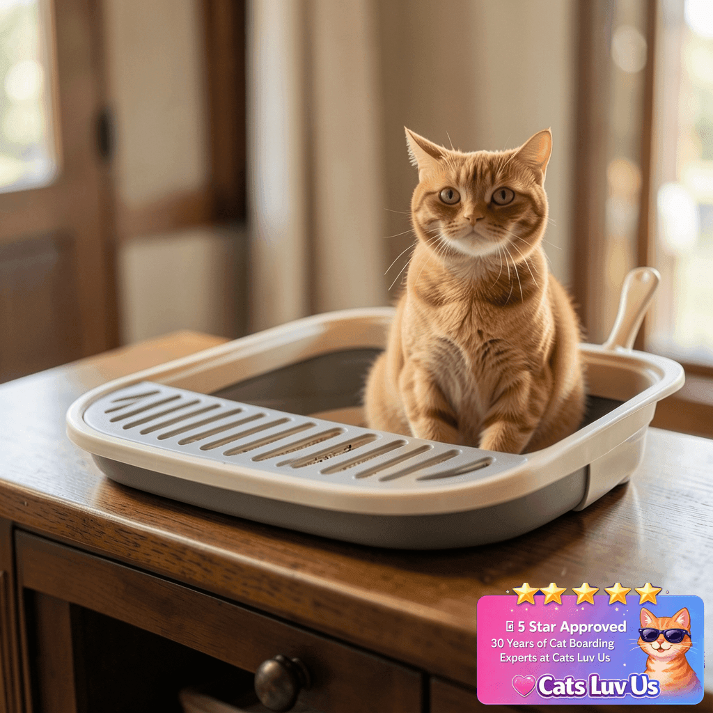 chuyouan Collapsible Kitten Litter Box with cat - professional product lifestyle photo