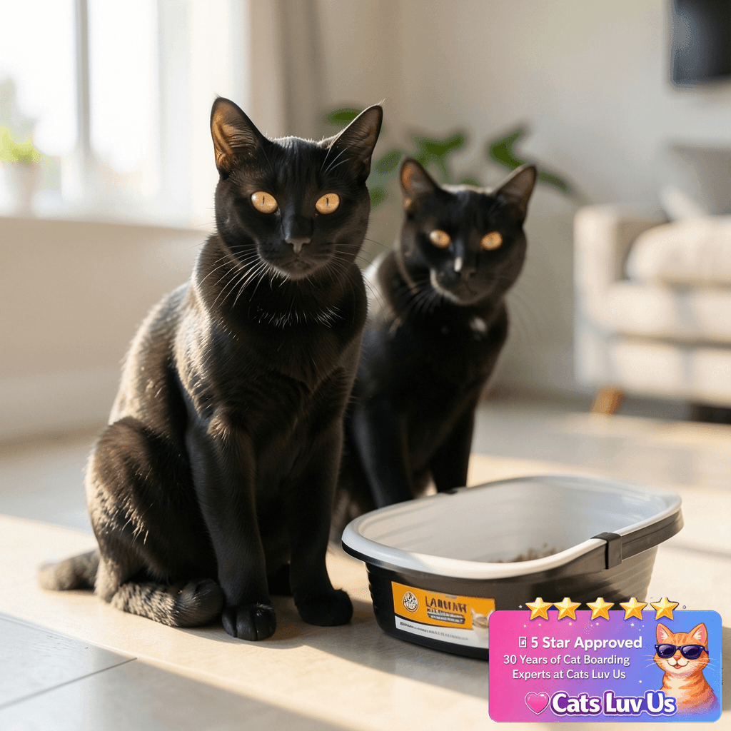 Arm & Hammer Large Sifting Litter Box ScoopFree Cat Litter with cat - professional product lifestyle photo