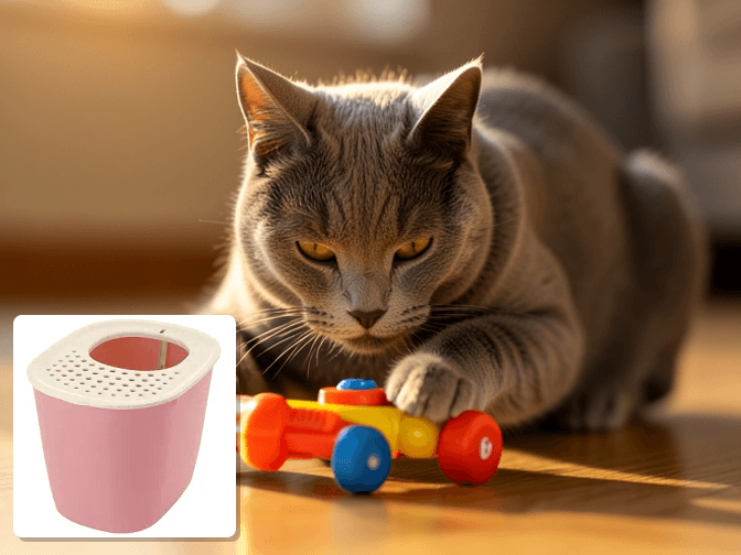 Cat owner reviewing top entry litter box concealment table options for their pet in 2026