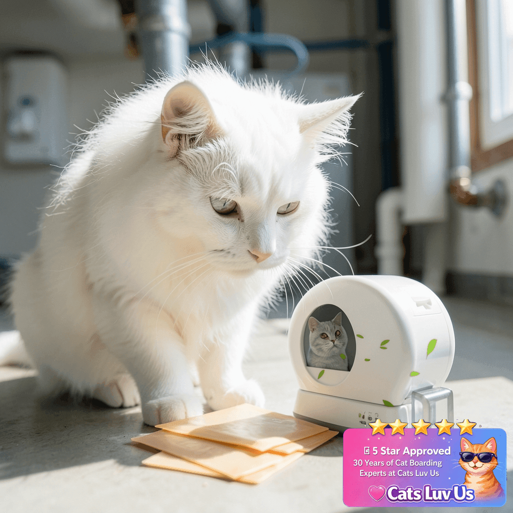 12 Packs Cat Litter Deodorizer Compatible with Meowant/ with cat - professional product lifestyle photo
