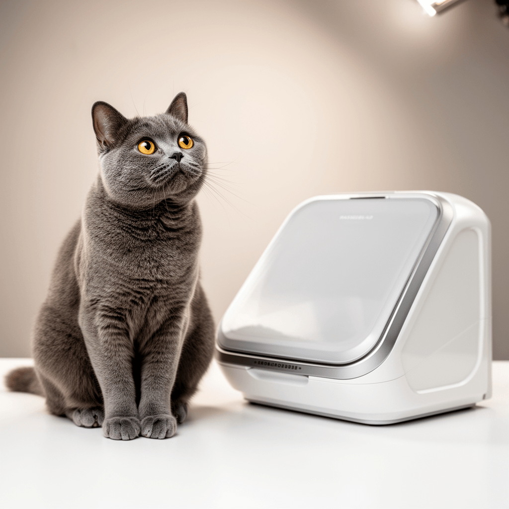 Self Cleaning Litter Box with Auto Safety Sensors for with cat - professional product lifestyle photo