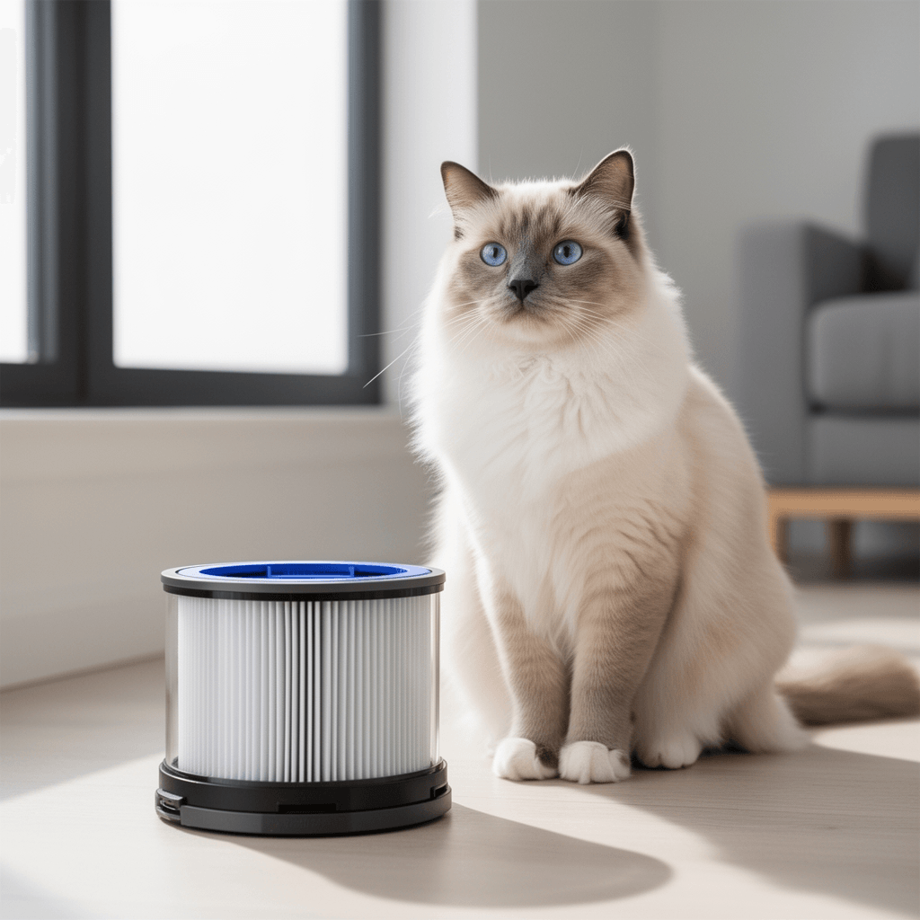 360 Glass HEPA and Activated Carbon Filter for Dyson TP07 with cat - professional product lifestyle photo