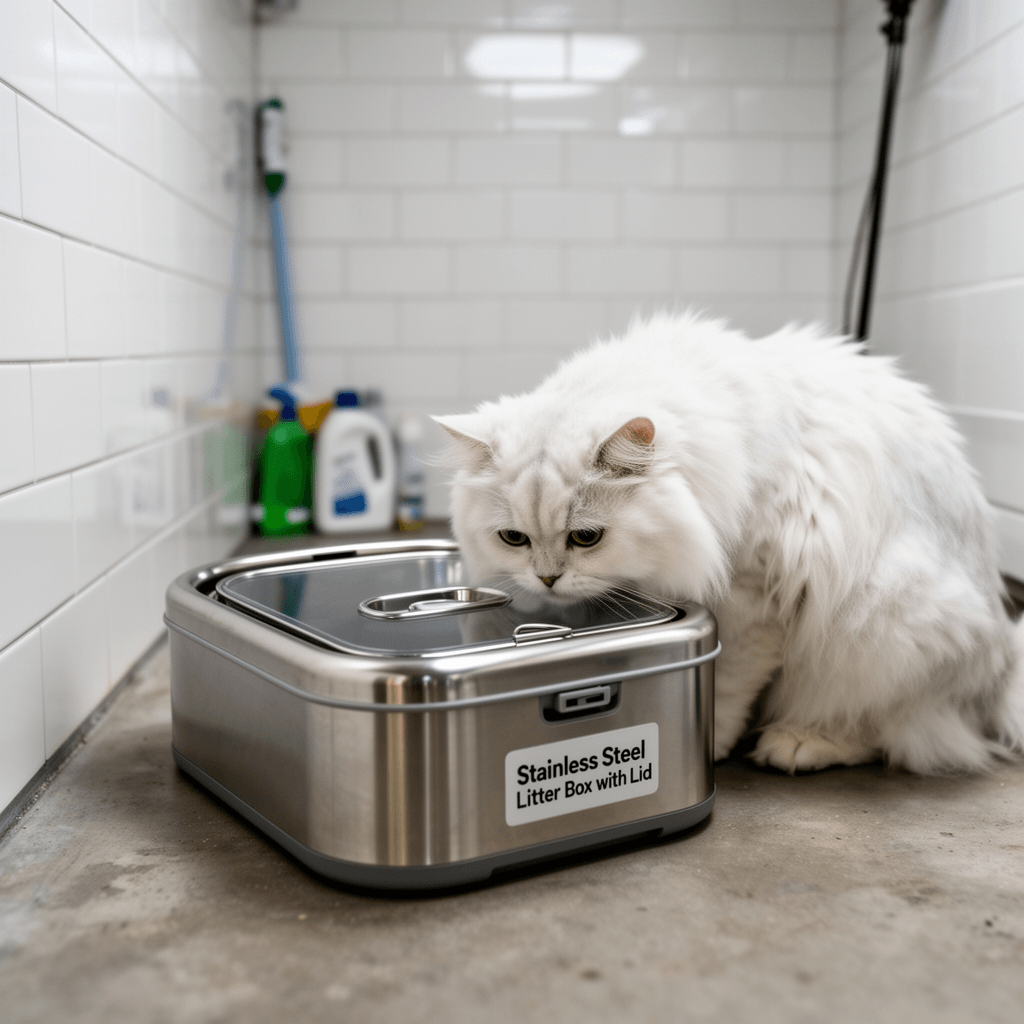 Permeate Zeolite Corner Filter Refills 6-Pack with cat - professional product lifestyle photo