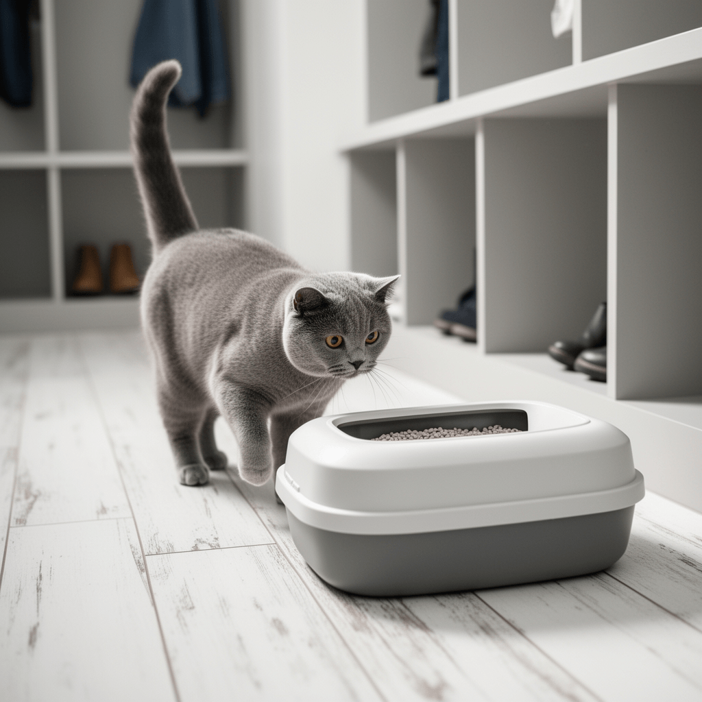 IRIS USA XX-Large Cat Litter Box with cat - professional product lifestyle photo