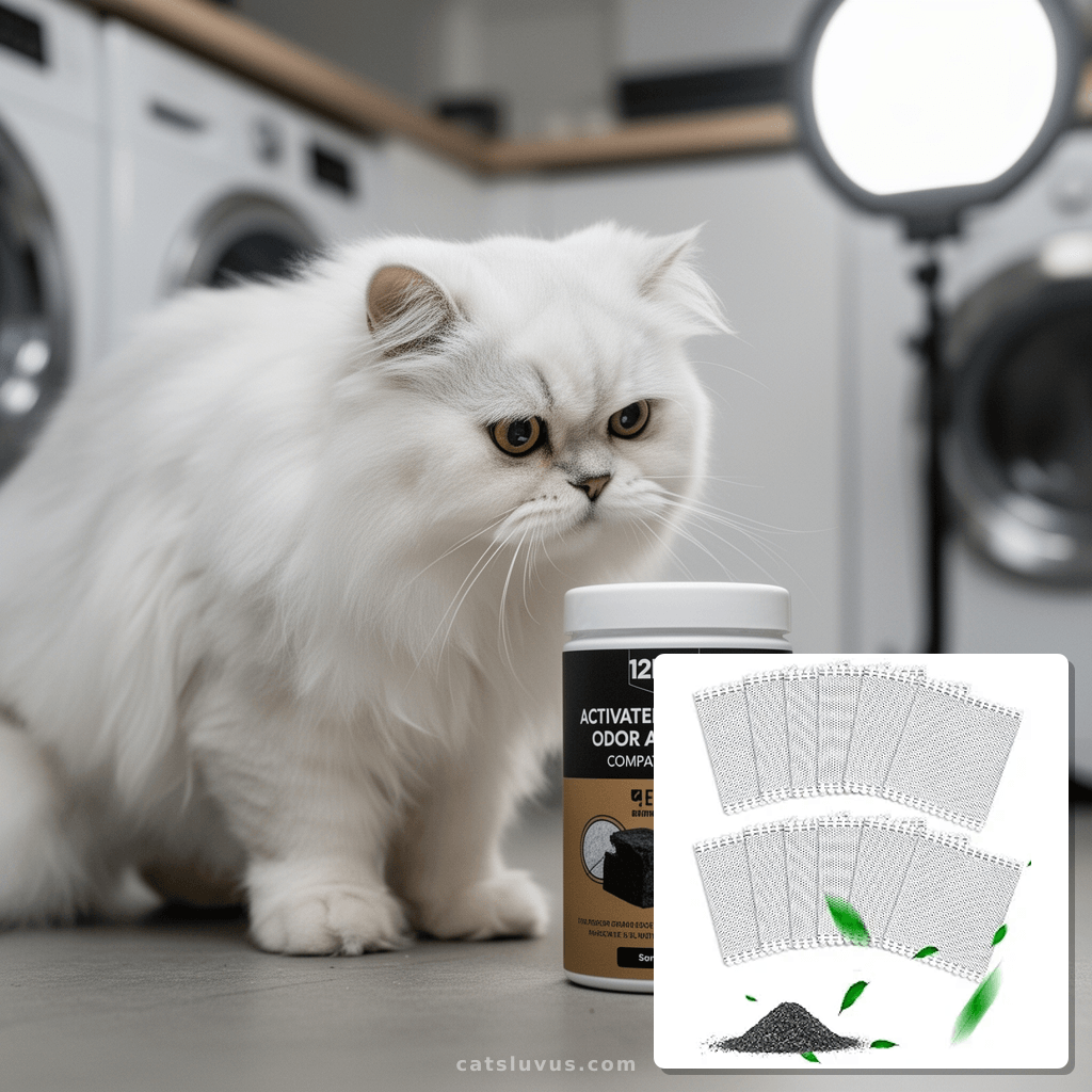 12PCS Activated Charcoal Odor Absorber Compatible with with cat - professional product lifestyle photo