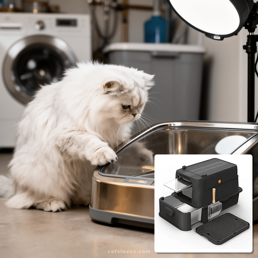 The pull-out tray of the Enclosed Stainless Steel Cat Litter Box, demonstrating ease of cleaning.