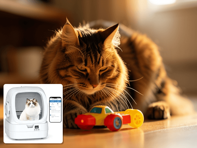 Cat owner reviewing best automatic cat litter box odor control options for their pet in 2026