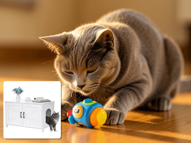 Sizing Beyond the Obvious Measurements - expert cat litter box furniture with curtain guide