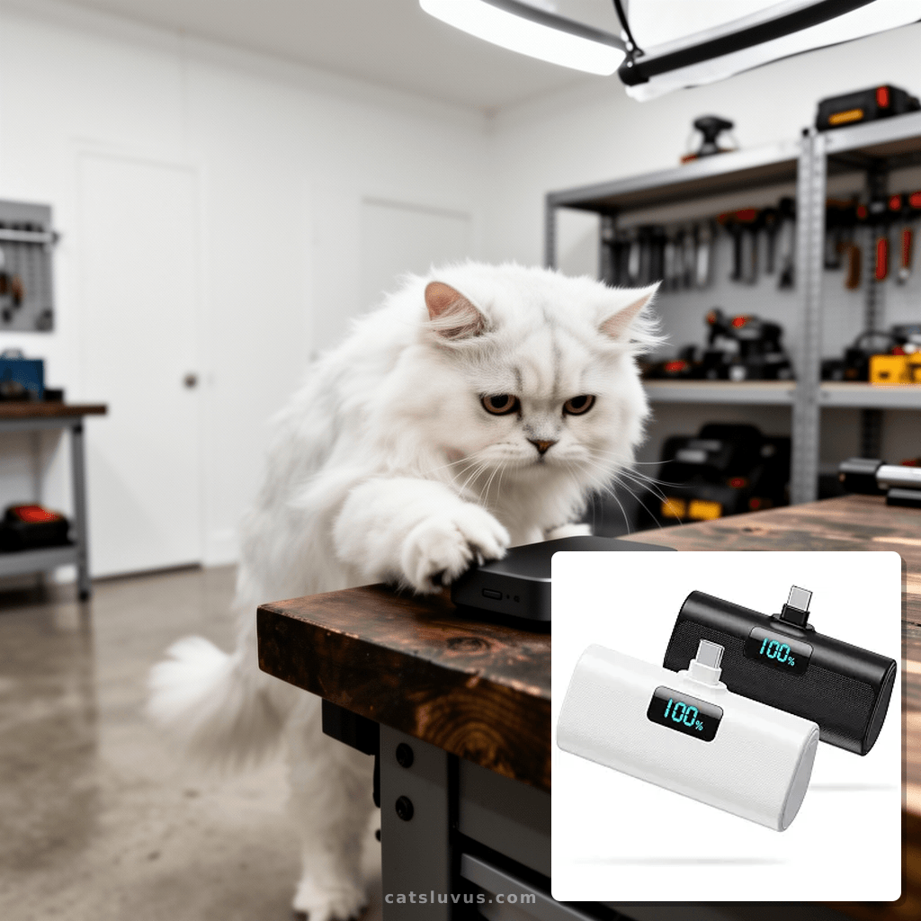 [2-Pack]Portable Charger for iPhone 17/16/15 Series with cat - professional product lifestyle photo