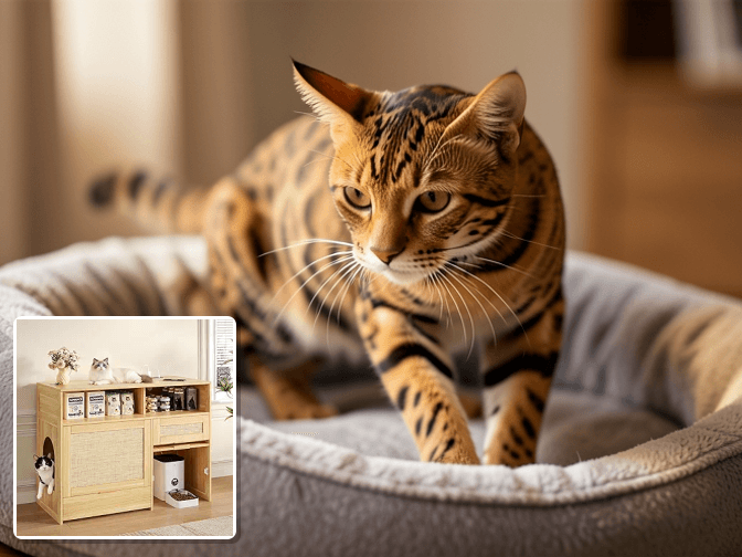 How These Enclosures Work - expert cat litter box furniture with pull out tray guide