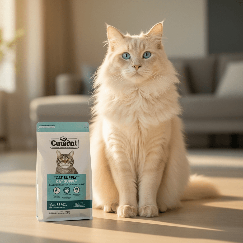 PetFusion Privacy Screen Cat Litter Box Furniture with cat - professional product lifestyle photo